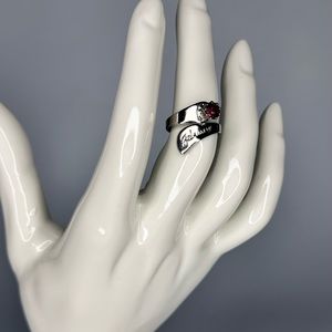 February Engraved Ring With Birthstone Size 6